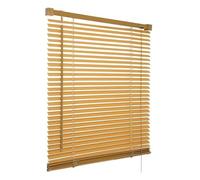 PVC woodgrain effect windows shutters for privacy home offices Blinds - Strong Trimmable Easy fit child safe window curtains - Teak colour - Width 110cm x Drop 213cm