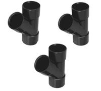 PVC Y-Branch Pipe Fitting, 50mm, Black, Pack of 3, Solvent Weld Waste