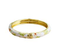PVCFJYH Metallic Clovers Bangle for Everyday Wrist-Worn | Metallic Appearance, Accent At the Wrist, Alloy Construction, 1 Bangle Included for Routine Outfits