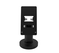 PVCFJYH POS Terminal Stand with Tilt and Horizontal Rotation | Freestanding Round Base, Metal Upright and Angled Plate, Adjustable Positioning for Compatible Payment Terminals