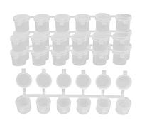 Pvcqjkd 5 Strips 30 Pots Empty Paint Strips Paint Cup Pots, 10Ml/ 0.35Oz Mini Paint Pot Strips Clear Plastic Storage Containers