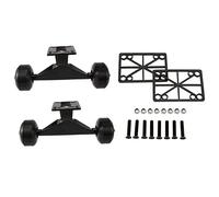 Pvczool 2 Sets Skate Board Wheels Aluminum Alloy Skateboard Trucks Rubber Four-Wheel Longboard Parts Mini Cruiser,Black