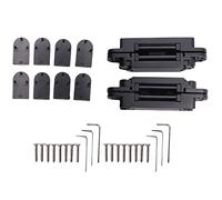 Pvczool 2Pcs 6 Inch Modern, Contemporary Black Zinc Alloy Painted Flush Mount Hinges 180 Degree Swing 3 Way Adjustable Butt Hinge A