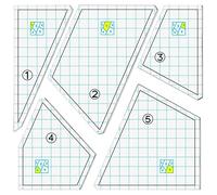 Pvczool 5 Pieces Quilting Template Set Sewing Machine Ruler DIY Hand Patchwork Quilting Ruler Quilt Templates Square Templates