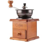 Pvczool Coffee Bean Grinder Wooden Manual Coffee Grinder Hand Stainless Steel Retro Coffee Spice Mini Burr Mill with Ceramic