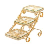 PVGYUJFD big fruit bowl, High-End 3-Tier Fruit Basket,Glass Alloy Dim Sum Plate,Kitchen Snacks Dried Bowl Candy Nuts Storage Tray