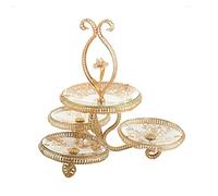 PVGYUJFD big fruit bowl, Vintage Fruit Plate,Multi-Layer Glass Alloy Dim Sum,High-End Snacks Dried Candy Nuts Storage Holder Tray(Lime)