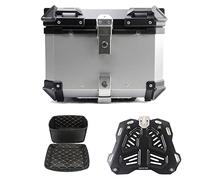 PVGYUJFD Boot, 28L 36L 45L 55L 65L 80L 100L Top Box Motorcycle Case Lock Storage Carrier Tail Quick-Release System Aluminum(B 65L)