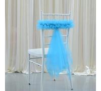 PVGYUJFD Chair sash, 1pc Wedding Chair Decoration Organza Sashes Flower Knot Sash Gold/Blue/Pink/Purple Elastic Bow for Party Banquet(Rose Red)
