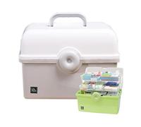 PVGYUJFD First Aid Kit, Three-tier Lockable First Aid Kit and Medicine Storage Box for the Family - Dust and Moisture Resistant with Carry Handle Ideal for Household Medical Supplies