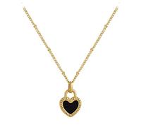 PVGYUJFD ladies' jewellery, 316L Stainless Steel Black Peach Heart Zircon Crystal Pendant Necklace For Women New Luxury Neck Chain Jewelry Gifts
