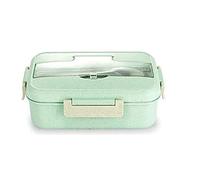 PVGYUJFD Lunchbox, Bento Boxes Divided Fat Loss Fitness Weight Lunch Box, Light Food Salad Simple, Cutlery Int(Green)