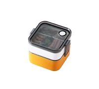 PVGYUJFD Lunchbox, Bento Boxes Simple Lunch Box Can Be Heated By Microwave Oven Separate Type Portable Tablew(Yellow,500ml-800ml)