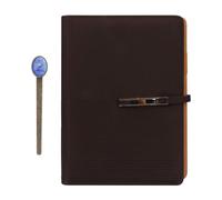 PVGYUJFD Refillable Writing Pads with Pen Holder and Card Holder Spiral Travel Journal Memo Pad 100 Sheets Sketch Notepad for Office and School Coffee