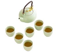 PVGYUJFD Tea set, Ceramic Tea Set, China Cups with Kettle with 6 Gift Sets Great for Office Home Trip(Green)