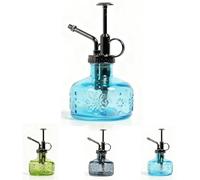 Pvieked 180ml Vintage Glass Plant Mister, Decorative Watering Can Spray Bottle with Fine Mist Top Pump for Succulents, Houseplants, Herbs & Terrariums, Indoor/Outdoor Use (Blue)