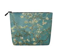 pvinnk almond blossom Print make up bag Single-layer Makeup Bags Travel Cosmetic Organizer Large Capacity Zippered, Black, One Size
