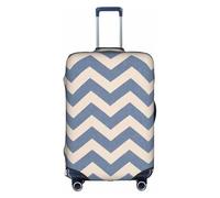 pvinnk Blue Beige Stripe Print Protective Luggage Cover Elastic Washable Suitcase Travel Gear Protector, White, XL