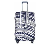 pvinnk Blue Polynesian Maori Tribal Pattern Print Protective Luggage Cover Elastic Washable Suitcase Travel Gear Protector, White, S