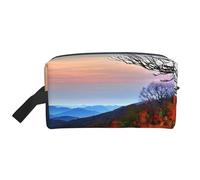 pvinnk Blue Ridge Mountains Print Portable Makeup Pouch Travel Toiletry Bag Storage Bags with Handles Large Capacity, White, One Size