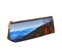 pvinnk Blue Ridge Mountains Print Stylish and practical Pencil Case Large Capacity Triangle Pencil Pouch with Zipper