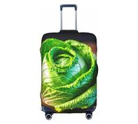 Pvinnk Bright Cabbage Print Protective Luggage Cover Elastic Washable Suitcase Protector Travel Gear Protector, White, S