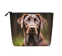 pvinnk Brown Labrador Retriever Print make up bag Single-layer Makeup Bags Travel Cosmetic Organizer Large Capacity Zippered, Black, One Size