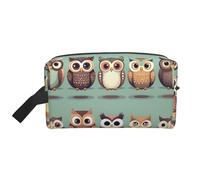 pvinnk Cartoon Owls Cute Print Portable Makeup Pouch Travel Toiletry Bag Storage Bags with Handles Large Capacity, White, One Size