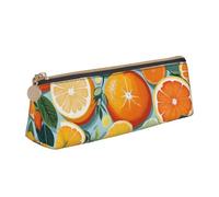 pvinnk citrus fruit pattern Print Stylish and practical Pencil Case Large Capacity Triangle Pencil Pouch with Zipper