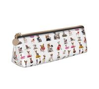 pvinnk Cute Chihuahua Pug Pattern Print Stylish and practical Pencil Case Large Capacity Triangle Pencil Pouch with Zipper