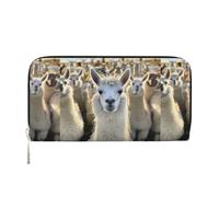 pvinnk Cute Llama Print Elegant Leather Hand Wallet Women Capacity Big Casual Wallet Travel-Ready Wallet, Black, One Size, Art