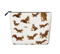 pvinnk Cute Squirrel Print make up bag Single-layer Makeup Bags Travel Cosmetic Organizer Large Capacity Zippered, Black, One Size