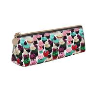 pvinnk Delicious Cupcakes Print Stylish and practical Pencil Case Large Capacity Triangle Pencil Pouch with Zipper