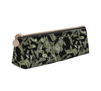 pvinnk Dollar Sign Money Print Stylish and practical Pencil Case Large Capacity Triangle Pencil Pouch with Zipper