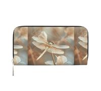 pvinnk dragonfly and flower Print Elegant Leather Hand Wallet Women Capacity Big Casual Wallet Travel-Ready Wallet, Black, One Size, Art
