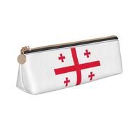 pvinnk Flag of Georgia Print Stylish and practical Pencil Case Large Capacity Triangle Pencil Pouch with Zipper