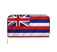 pvinnk Flag of Hawaii American Print Elegant Leather Hand Wallet Women Capacity Big Casual Wallet Travel-Ready Wallet, Black, One Size, Art