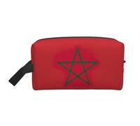pvinnk Flag of Morocco Print Portable Makeup Pouch Travel Toiletry Bag Storage Bags with Handles Large Capacity, White, One Size