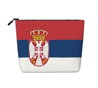 pvinnk Flag of Serbia Print make up bag Single-layer Makeup Bags Travel Cosmetic Organizer Large Capacity Zippered, Black, One Size