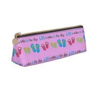 pvinnk Flip Flops Calligraphy Beach Shoes Print Stylish and practical Pencil Case Large Capacity Triangle Pencil Pouch with Zipper