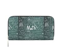 pvinnk Formulas Shapes Theory Math Lesson Word Print Elegant Leather Hand Wallet Women Capacity Big Casual Wallet Travel-Ready Wallet, Black, One Size, Art
