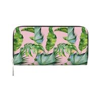 pvinnk Fresh banana leaves Print Elegant Leather Hand Wallet Women Capacity Big Casual Wallet Travel-Ready Wallet, Black, One Size, Art