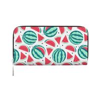 pvinnk Fruits Watermelon Print Elegant Leather Hand Wallet Women Capacity Big Casual Wallet Travel-Ready Wallet, Black, One Size, Art