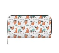 pvinnk funny Cute Animal Sloth Music Print Elegant Leather Hand Wallet Women Capacity Big Casual Wallet Travel-Ready Wallet, Black, One Size, Art