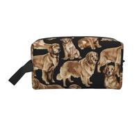 pvinnk Golden Retrievers Print Portable Makeup Pouch Travel Toiletry Bag Storage Bags with Handles Large Capacity, White, One Size