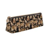 pvinnk Golden Retrievers Print Stylish and practical Pencil Case Large Capacity Triangle Pencil Pouch with Zipper