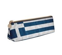 pvinnk greek flag Print Stylish and practical Pencil Case Large Capacity Triangle Pencil Pouch with Zipper