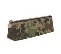 pvinnk Green camo Print Stylish and practical Pencil Case Large Capacity Triangle Pencil Pouch with Zipper