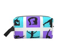 pvinnk Gymnastics Game Print Portable Makeup Pouch Travel Toiletry Bag Storage Bags with Handles Large Capacity, White, One Size
