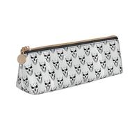 pvinnk Halloween Themed Monochrome Skeleton Head Print Stylish and practical Pencil Case Large Capacity Triangle Pencil Pouch with Zipper